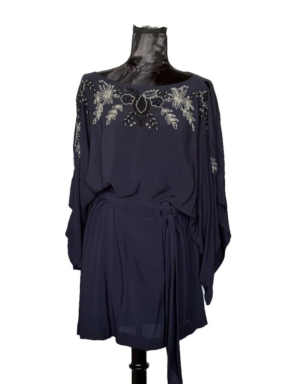 🌸 FREE PEOPLE Embroidered Boho Batwing Tunic Dress